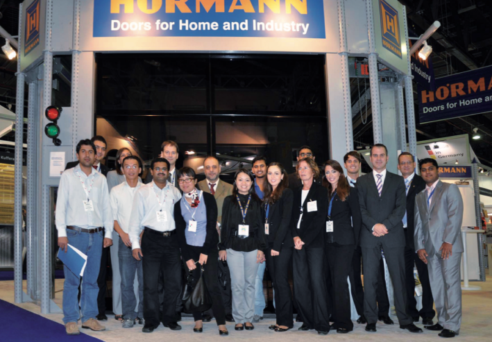 Employees at the Big 5 exhibition in Dubai